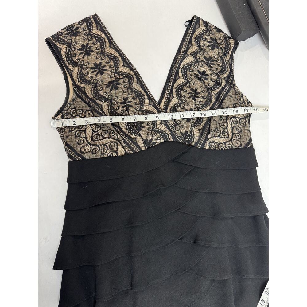Vintage Lace Tiered Gown Jessica Howard Black Mother Bride Empire Formal 12 - Picture 7 of 16